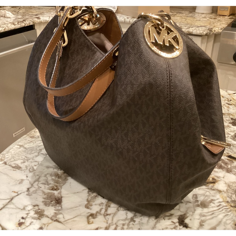 Michael Kors large signature logo chain purse